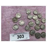 14) 1940"S JEFFERSON NICKELS, 4)INDIAN HEADS