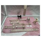 PLASTIC HORSES AND FENCE