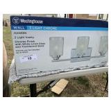 WESTINGHOUSE WALL 3 LIGHT VANITY,   CHROME, WITH