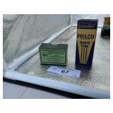 PHILCO RADIO TUBE AND SIERRA 22 CAL BULLETS