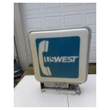 US WEST TELEPHONE SIGN- IS WIRED  AS IS
