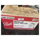 12) REGULAR HALF GALLON BALL JARS