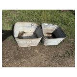 2)SQUARE TUBS-HOLES IN BOTTOMS
