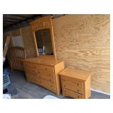 BEDROOM SET-DRESSER W/MIRROR, NIGHT STAND, HEAD &