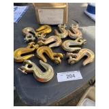 10) CLEVIS GRAB HOOKS, SIZE 5/16" WT 8-NIB