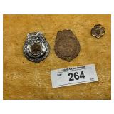 GIRL SCOUT PIN AND 2) METAL SPECIAL POLICE BADGE