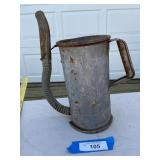 HUFFMAN OIL CAN W/SPOUT, APPROX 10" TALL & 12" W/
