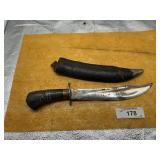 KUKRI KNIFE AND SHEATH FROM NEPAL, A GURKHA KNIFE