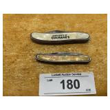 2) ADVERTISING POCKET KNIVES-CULHANES & GREGORY