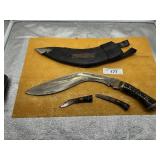 VINTAGE NEPALESE GURKHA KHUKURI NIFE SET, INCLUDES