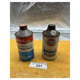 GULF BRAKE FLUID CAN, & ATLA BRAKE FLUID-EMPTY