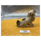 CHALKWARE DOG STATUE