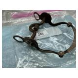 ANTIQUE WESTERN CURB BIT, A PORT MOUTHPIECE WITH