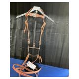 LEATHER HEADSTALL W/BROWBAND, CONCHO'S AND SPLIT