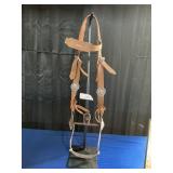 HOMEMADE LEATHER HEADSTALL WITH BROWBAND &