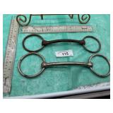 2) STRAIGHT BAR OR MULLEN MOUTH SNAFFLE BITS,