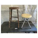 2) STOOLS ONE IS 2' TALL & 15' TALL APPROX SIZE