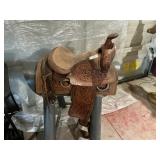 SADDLE, APPROX SIZE SEAT 14.5, LEATHER BACK CINCH,
