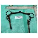 HAND FORGED IRON HORSE BRIDLE BIT, 'US' STA