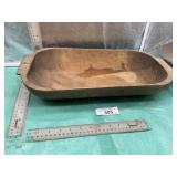 ANTIQUE WOODEN DOUGH BOWL, APPROX 19' LONG HANDLE