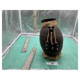 POTTERY WITH ROPE BASE, APPROX 9' TALL W/BASE, 3'