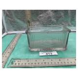 GLASS 'SALT DISH, APPROX 3' DEEP, 6' LONG, 3' WIDE