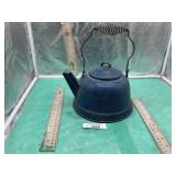 BLUE ENAMELWARE TEAPOT' , APPROX SIZE 5.5' TALL TO
