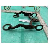 VINTAGE CAST/FORGED  IRON GAL-LEG CURB BIT,