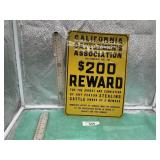 CALIFORNIA CATTLEMEN'S ASSOCIATION METAL SIGN