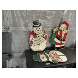 3) PLASTIC CHRISTMAS DECORATIONS