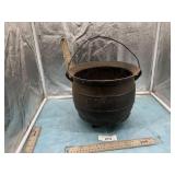 CAST IRON KETTLE W/LEGS, APPROX SIZE 9' TALL, 11'