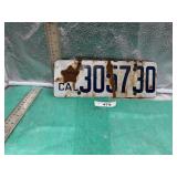 1919 CAL LICENSE PLATE