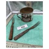 PONDEROSA RANCH TIN CUP -NEVADA USA & 2)FORKS