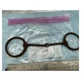 VINTAGE TWISTED WIRE LOOSE-RING SNAFFLE HORSE BIT=