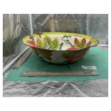 METAL FRUIT PATTERN BOWL, APPROX SIZE 16' ACROSS