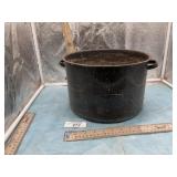 ENAMELWARE POT HOLES IN BOTTOM