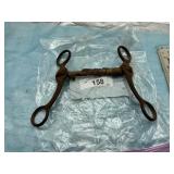 ANTIQUE WESTERN BIT WITH STRAIGHT MOUTHPIECE,