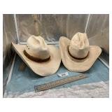 2)RESITOL-GEORGE STRAIT SIZE 7 STRAW COWBOY HATS