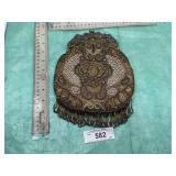 BEADED HAND CLUTCH WITH METAL TOP