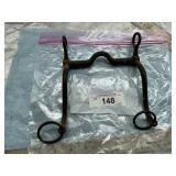 VINTAGE IRON CURB-STYLE HORSE BIT, NO MARKINGS