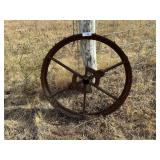 CAST IRON WHEEL APPROX SIZE 29.5'