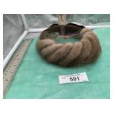 VINTAGE 1950'S BROWN MINK FUR HALO OR PILLBOX