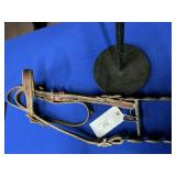 HEAVEY LEATHER HEADSTALL WITH BROWBAND AND CURB