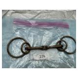 METAL SNAFFLE BIT WITH RING ATTACHMENTS AND A