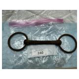 IRON LOOSE RING SNAFFLE BIT WITH A SOLID MULLEN