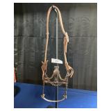 HOMEMADE LEATHER HEADSTALL WITH WESTERN CURB/SPADE