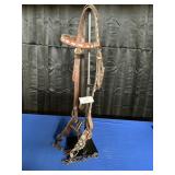HEADSTALL WITH BROW BAND AND THROAT LATCH WITH  A