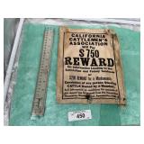 CALIFORNIA CATTLEMEN'S ASSOCIATION CLOTH SIGN