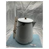 WHITE ENAMELWARE COFFEE POT