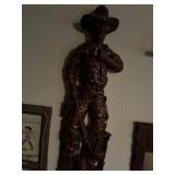 COWBOY SCULPTURE, TO BE HUNG ON WALL